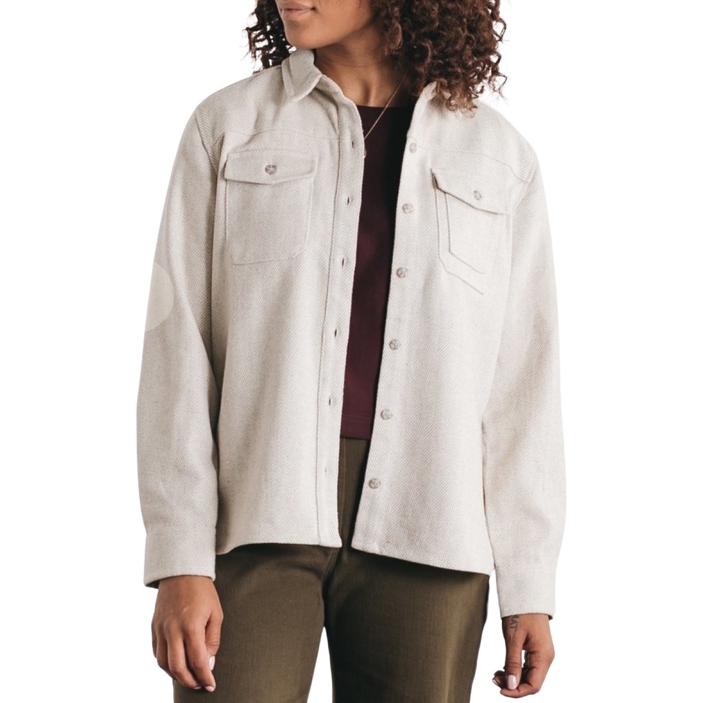 Bridge & Burn Women’s Wool Blend Shacket Button Front Jacket Overshirt - S - Tan